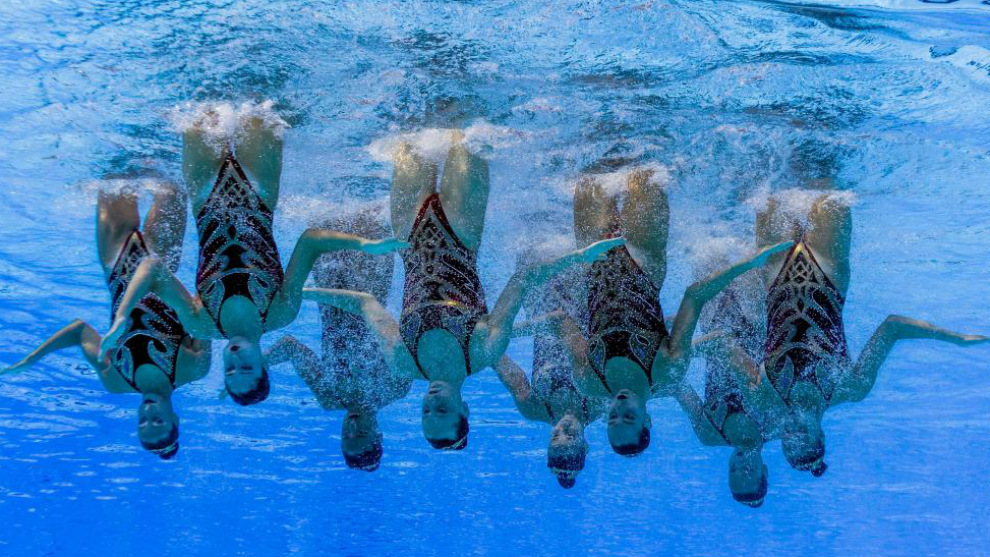 El equipo espaol de natacin sincronizada, en los Mundiales de...