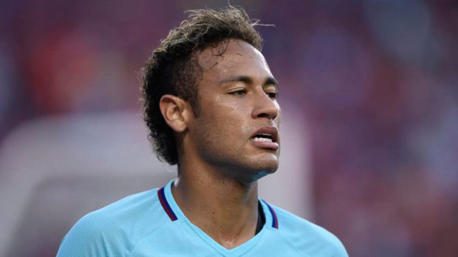 Neymar, durante el partido contra el Manchester United.