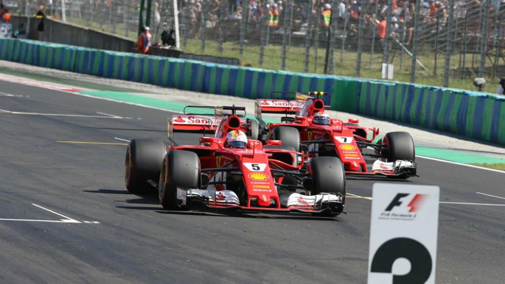Los monoplazas de Ferrari en Hungra