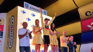 Dylan Teuns durante la Vuelta a Polonia.