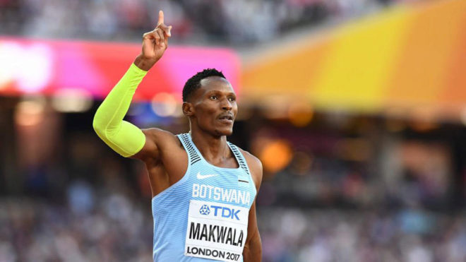 Isaac Makwala, tras disputar la final de los 400 metros.