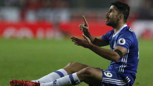 Diego Costa en un partido con el Chelsea
