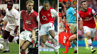 Yeboah, Bergkamp, Henry, Rooney y Wilshere, autores de los cinco goles...