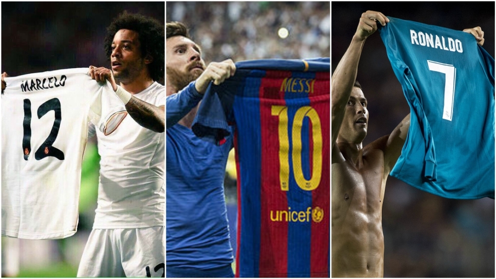 No puedo Marcha mala Sucio Liga Santander: Messi, Marcelo, Ronaldinho... ¿Quién fue el primero en  enseñar la camiseta en España? | Marca.com