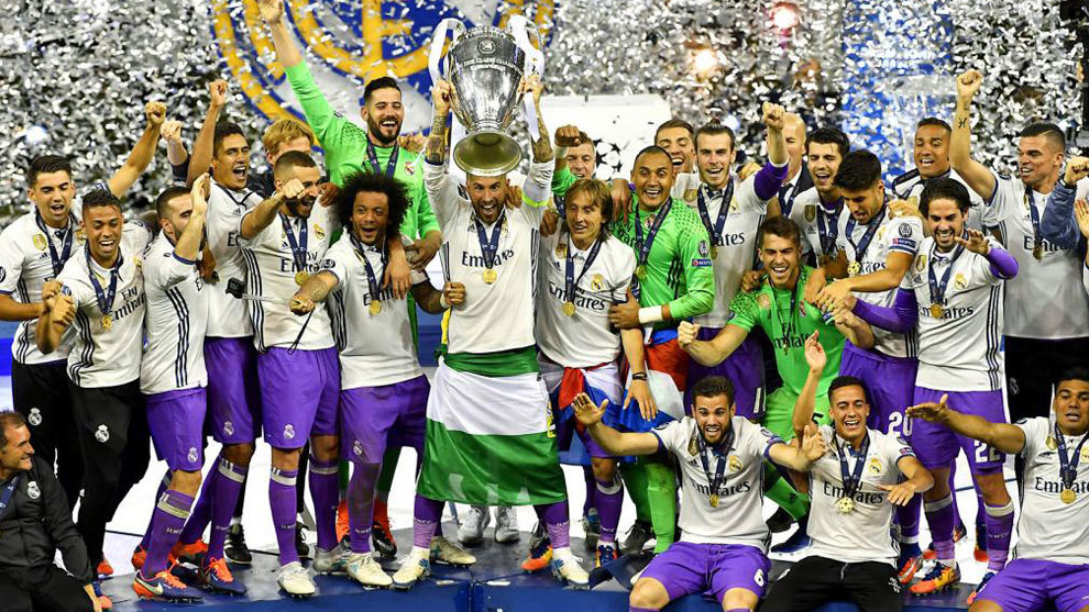 El Real Madrid, tras obtener la Champions de la temporada pasada