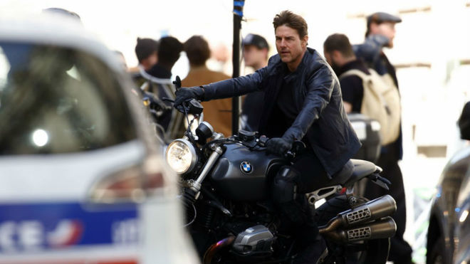 Tom Cruise durante el rodaje de la sexta entrega