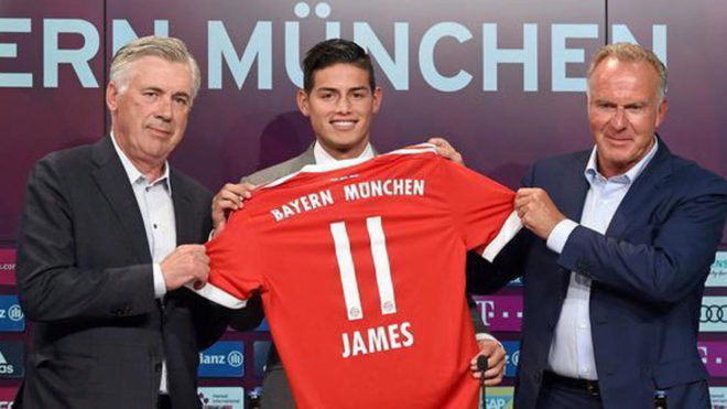 James, en su presentacin con el Bayern.