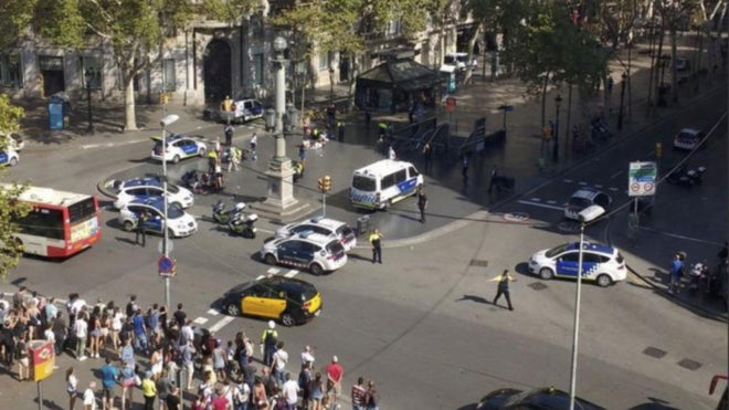 Cerco policial tras el atentado en Barcelona