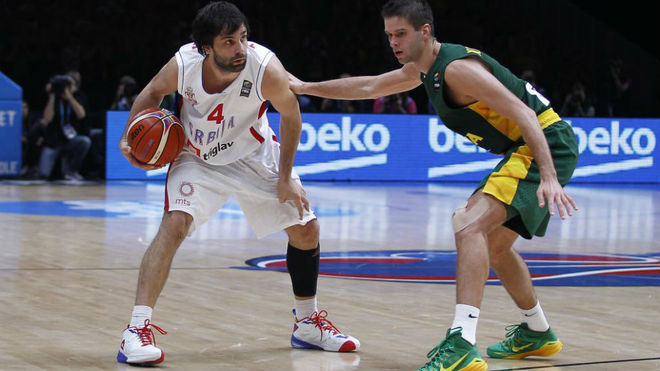 Teodosic jugando con Serbia en el Eurobasket 2015