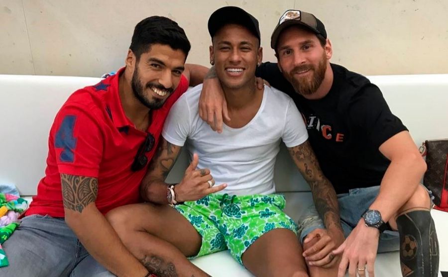 Messi, Neymar y Surez juntos en Barcelona