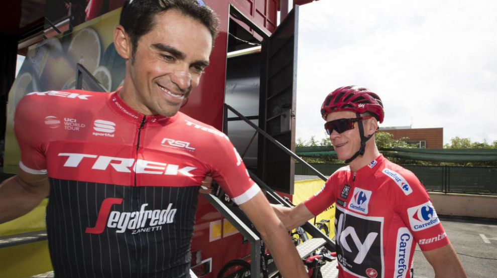 Froome junto a Contador en la quinta etapa de la Vuelta.