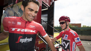 Froome junto a Contador en la quinta etapa de la Vuelta.