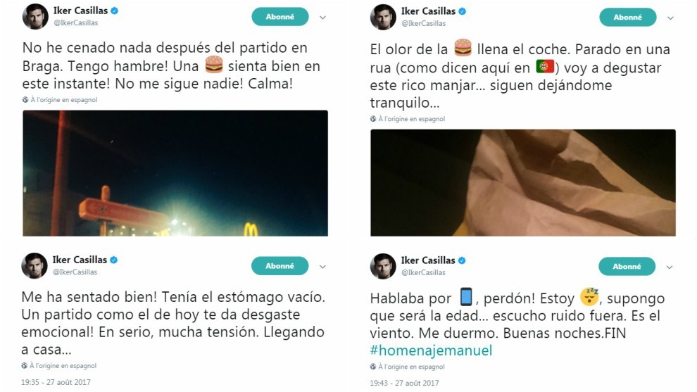 Los tuits de Iker Casillas como homenaje a la historia de Manuel...