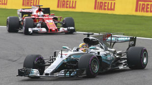 Hamilton y vettel en el GP de Blgica