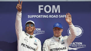 Hamilton y Bottas en Spa Francorchamps