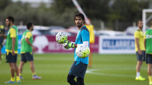 Barbosa (33), en un entrenamiento del Villarreal