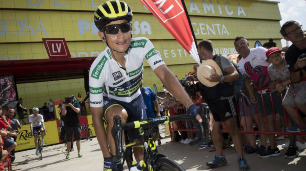 Esteban Chaves durante la Vuelta a Espaa.