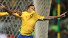 Coutinho celebra un gol con Brasil ante Ecuador