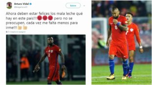 El tweet que publico Arturo Vidal luego de la derrota de Chile ante...