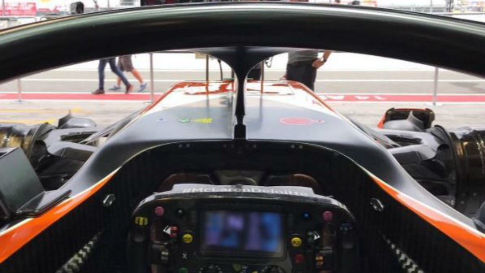 El halo en el McLaren de Alonso.