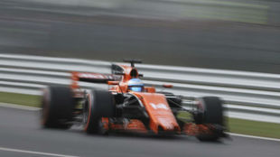 Fernando Alonso, en los entrenamientos libres en Monza