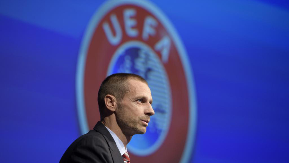 Aleksander Ceferin, en la sede de la UEFA