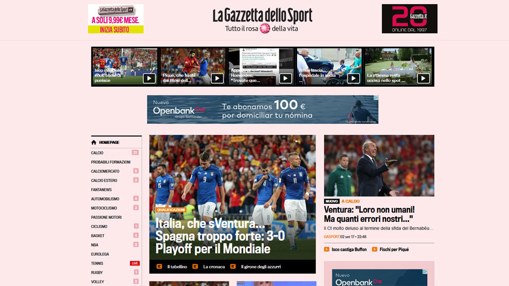 Espaa, demasiado fuerte (La Gazzetta dello Sport)