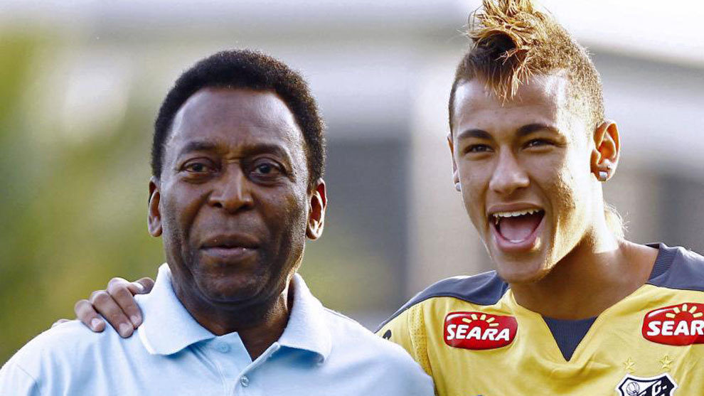 Pel y Neymar, en la poca del jugador del PSG en el Santos