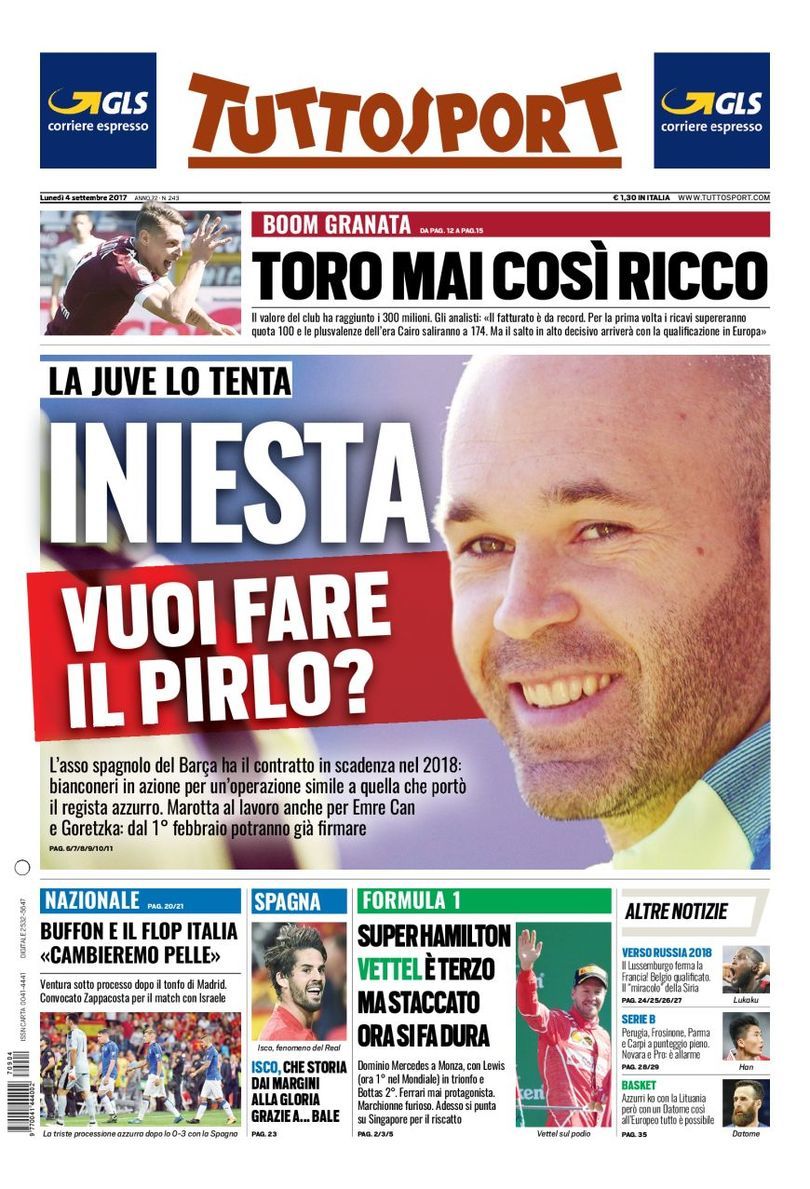 Iniesta, do you want to be the next Pirlo?
