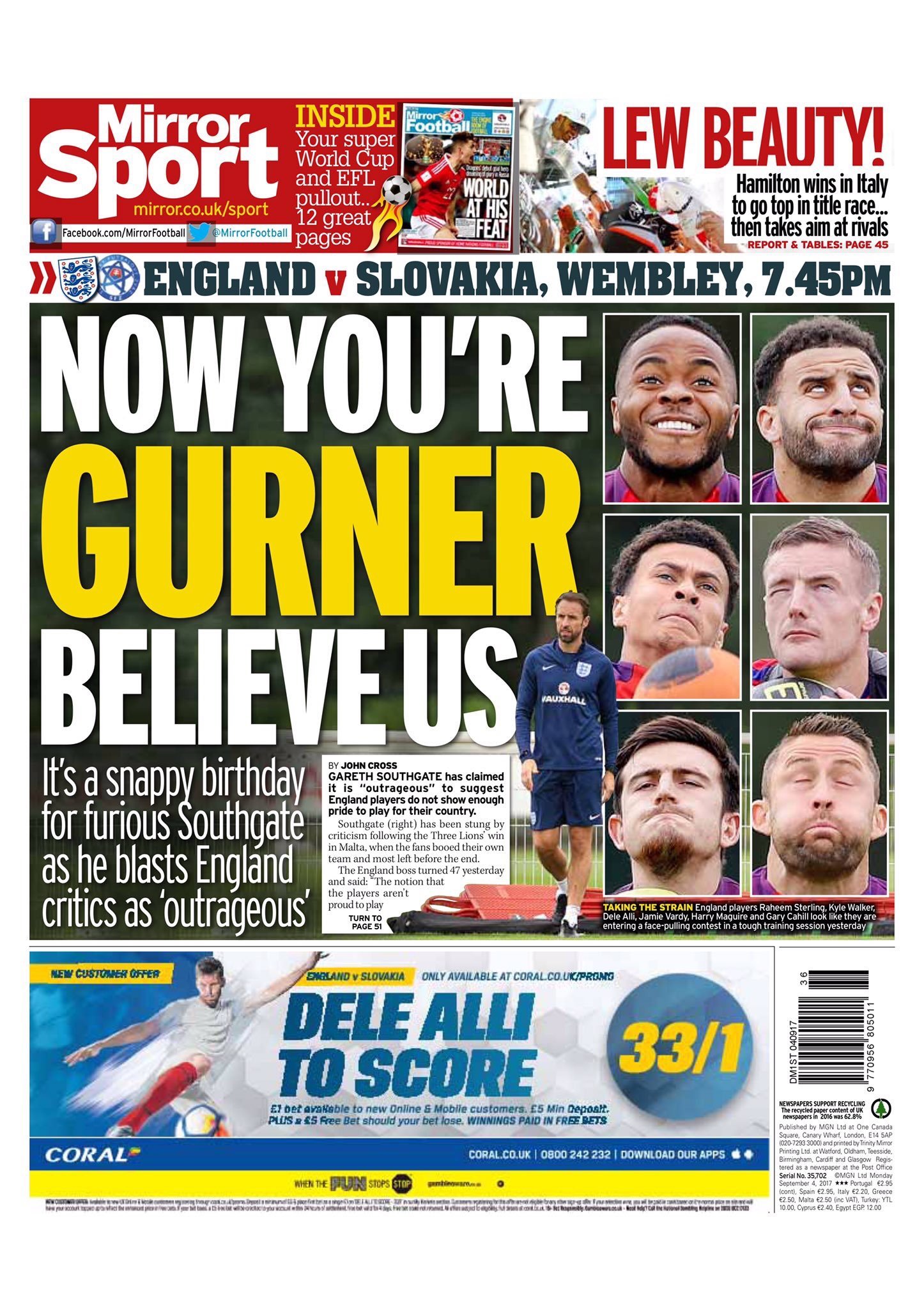 Daily Mirror - monday (35p) (9770956805011)
