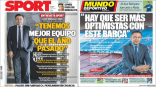 Bartomeu acapara las portadas de Sport y Mundo Deportivo
