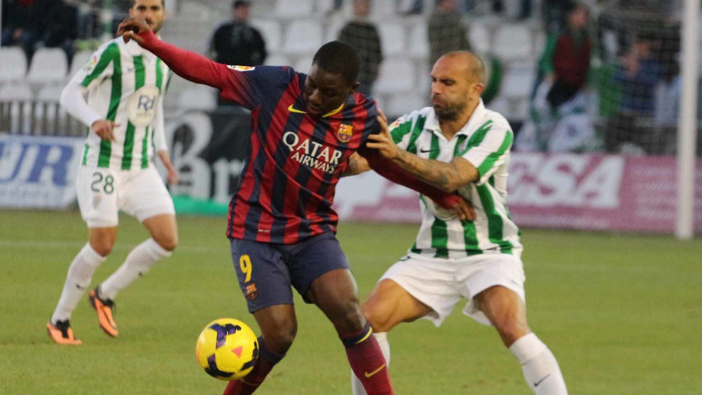 Accin del partido jugado en la 2013-14 entre Crdoba y Barcelona B.