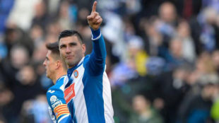 Jos Antonio Reyes celebra un gol con el Espanyol.