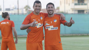 Jess Rueda y Roberto Lago, los dos espaoles jugadores en el APOEL...