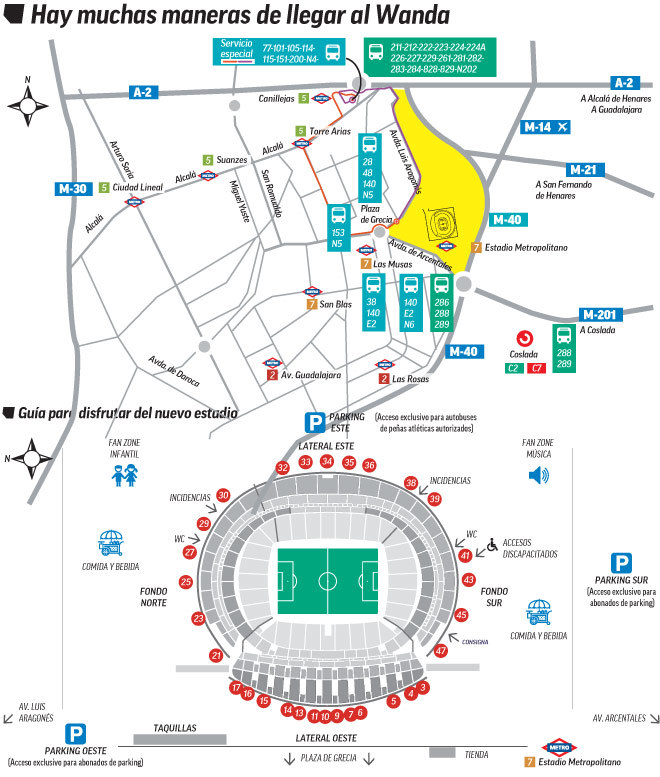 Dentro modelo Descarte Atlético de Madrid: Cómo llegar al Wanda Metropolitano | Marca.com