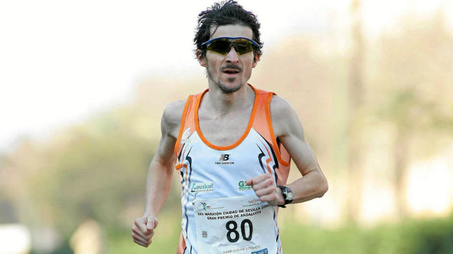 Asier Cuevas, en una carrera.