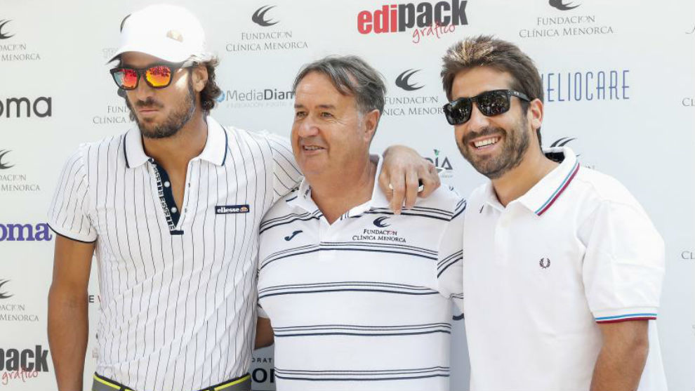 Feliciano y Marc Lpez posan en el photocall del torneo de golf