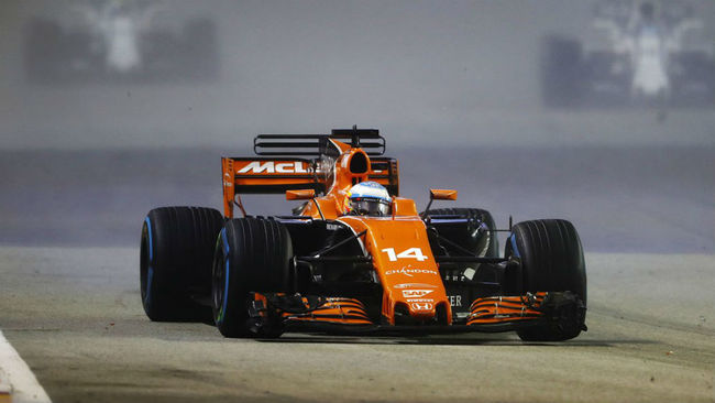 Alonso pilota su McLaren en el pasado GP de Singapur.