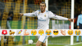 Bale celebra su gol al Borussia