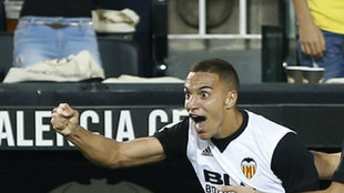 Rodrigo celebra su gol contra el Athletic.