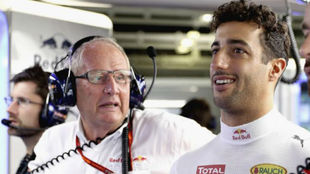 Helmut Marko y Daniel Ricciardo, en una GP de esta temporada