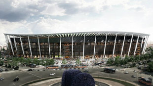 Aspecto definitivo del nuevo estadio del Valencia.