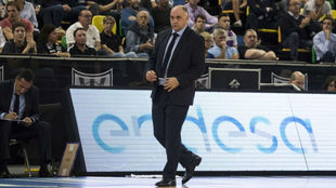 Pablo Laso, durante el encuentro ante el Bilbao Basket.