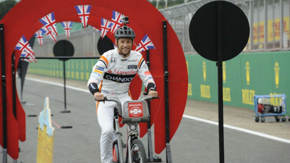 Jenson Button, en el circuito de Silverstone