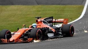Alonso, durante el GP de Japn
