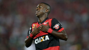 Vinicius, durante un partido con el Flamengo.