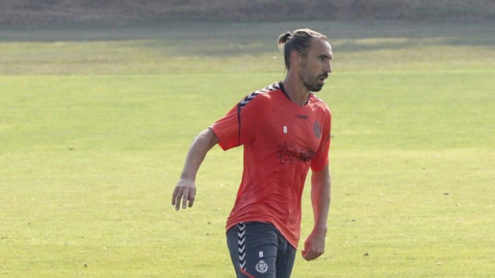 Borja Fernndez durante un entrenamiento con el Valladolid.