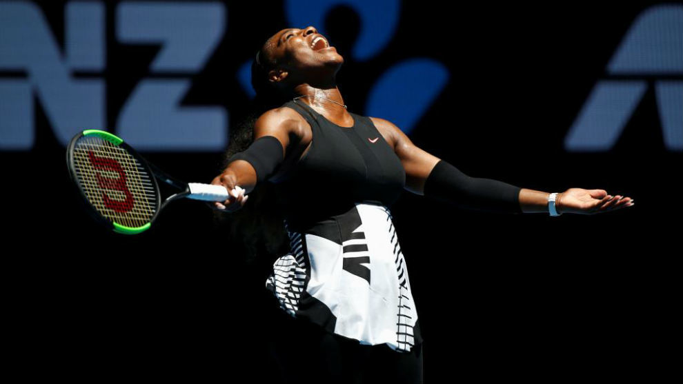 Serena Williams durante el partido de cuartos de final del Open de...