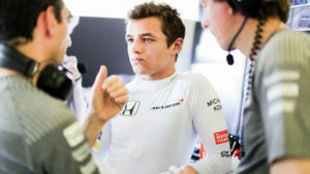 Lando Norris, en el test en Hungra con McLaren