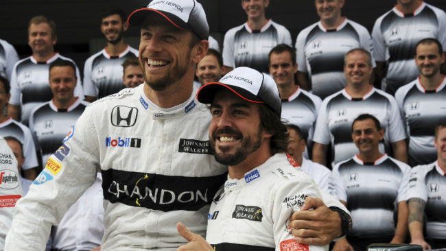 Jenson Button y Fernando Alonso.